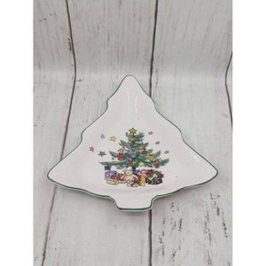 Vintage Small Nikko Japan Christmas Tree Trinket Dish